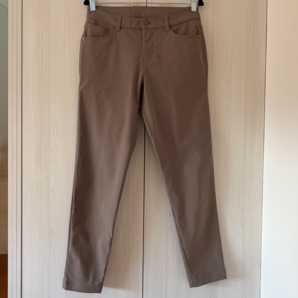 Lululemon ABC Slim Trousers in Beige, Size 29W 32L